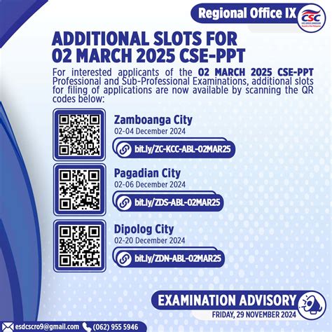 csc slot|CSE PPT Exam Calendar CY 2024 .